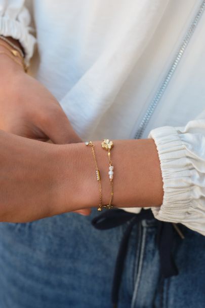 Dubbele armband met zoetwaterparels "dreams come true"