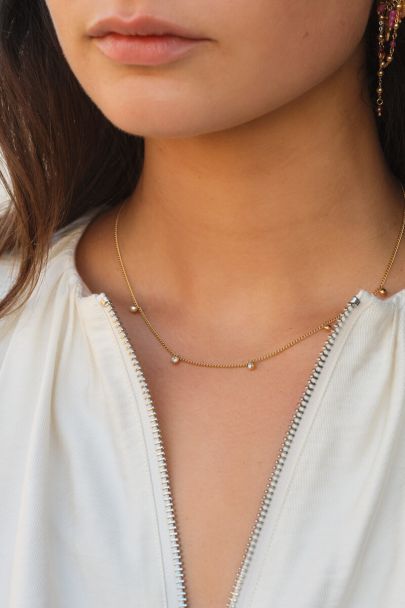 Ketting vijf strass steentjes