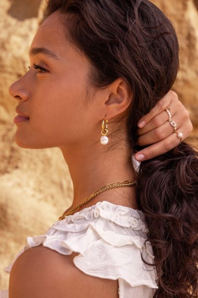 Créoles avec perle fantaisie