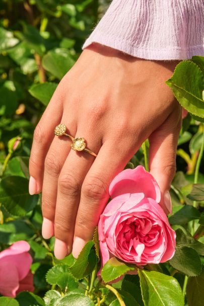 Bague Botanical avec fleur
