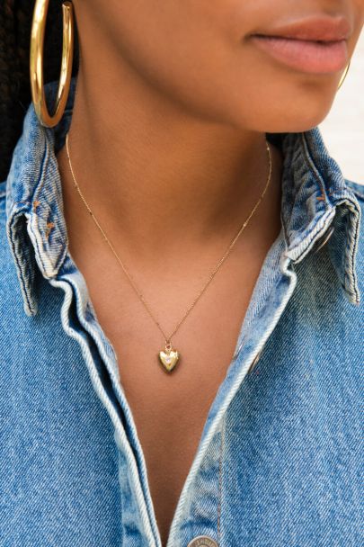 Collier avec cœur et pierre de naissance