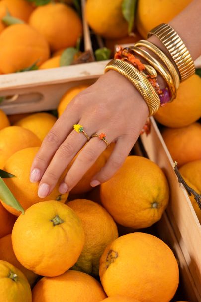 Ciao stretch ring met mandarijn