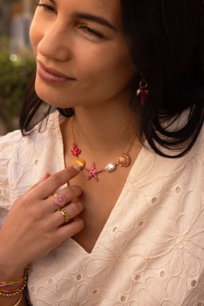 Collier Ciao avec coquillages et perles d’eau douce