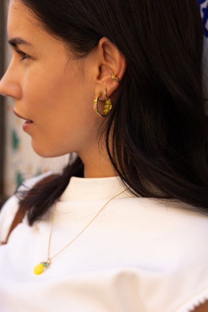 Boucles d’oreilles Ciao avec fleurs peintes à la main