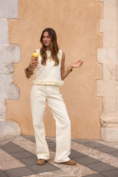 Gele wide leg jeans