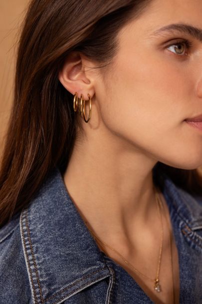 Set of three basic hoop earrings