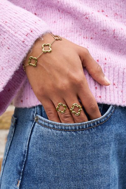 Anillo de declaración audaz trébol mediano