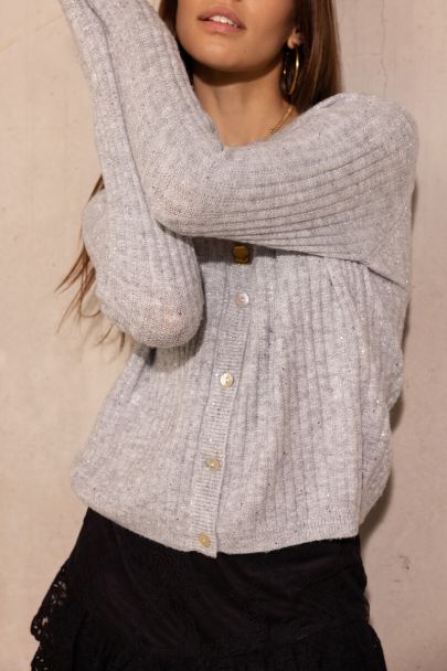Cardigan argenté avec paillettes 