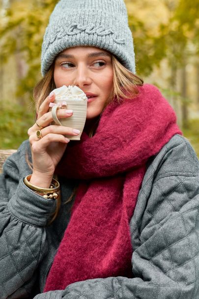 Grijs gebreide beanie "Amour"