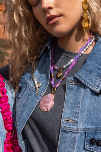 Nomads bandana ketting met schelp