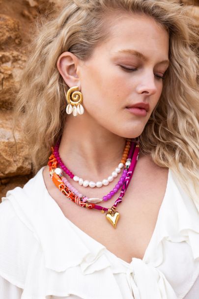 Nomad beaded necklace with freshwater pearls