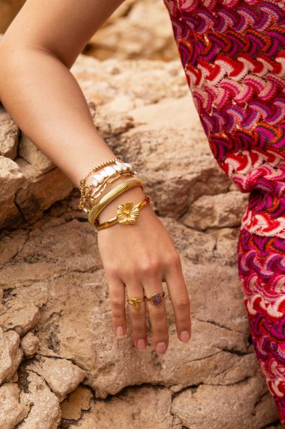 Bracelet jonc Nomads avec fleur