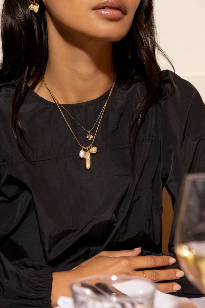 Midnight ketting met strass en imitatieparel