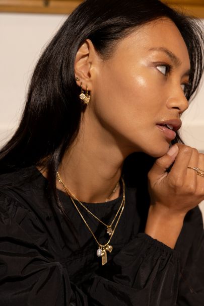 Midnight oorringen met hartjes ster