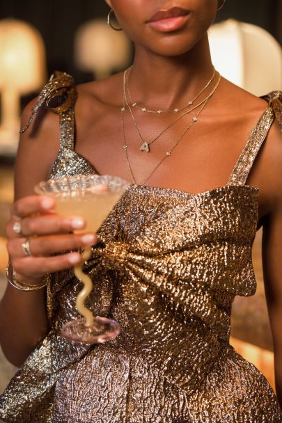 Magical collier en Y avec tr&egrave;fle &agrave; strass