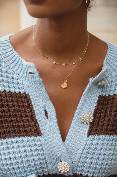 Collar Midnight con cinco tréboles de strass