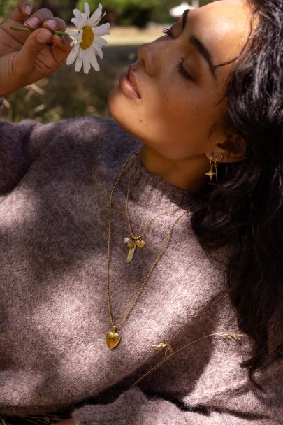 Mystic lange ketting met medaillon hart