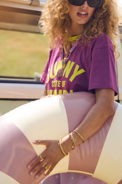 Lila T-Shirt "Sunny state of mind"