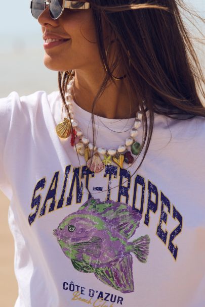 Weißes T-Shirt "Saint Tropez"