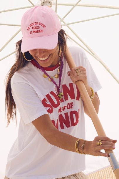 Weißes T-Shirt "Sunny state of mind"