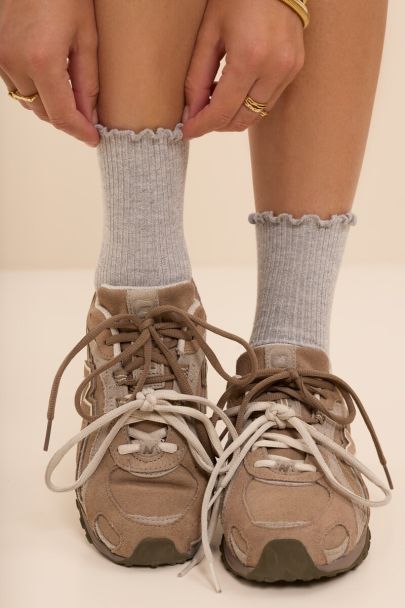 Chaussettes en lurex argentées avec volants