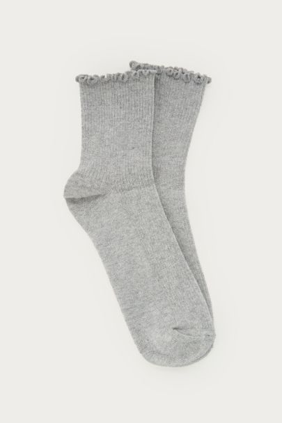 Chaussettes en lurex argentées avec volants