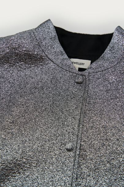 Zilverkleurige metallic bomber jacket