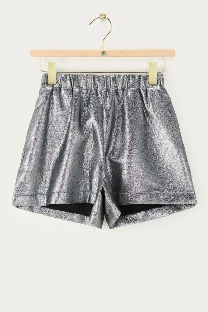 Zilverkleurig metallic short