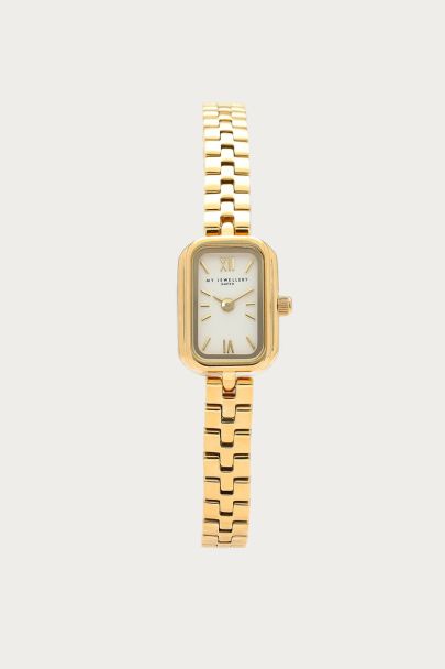Square watch with mini chain links