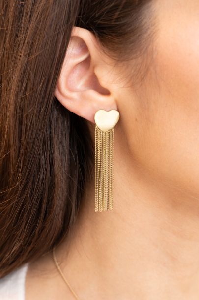 Pendientes colgantes estrellados con corazón y cordones