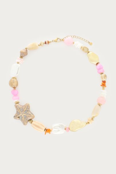 Collier maxi de perles fantaisie avec &eacute;toile de mer