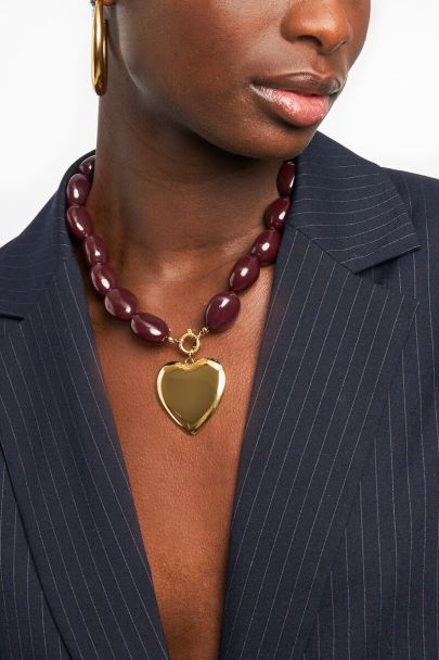 Collier de perles marron