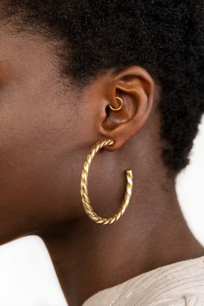 Bold große geflochtene Statement-Ohrringe 