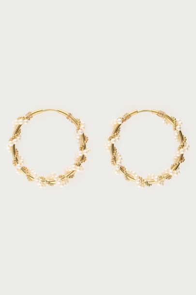 Statement-Ohrringe mit Kunstperlen im Swirl-Design