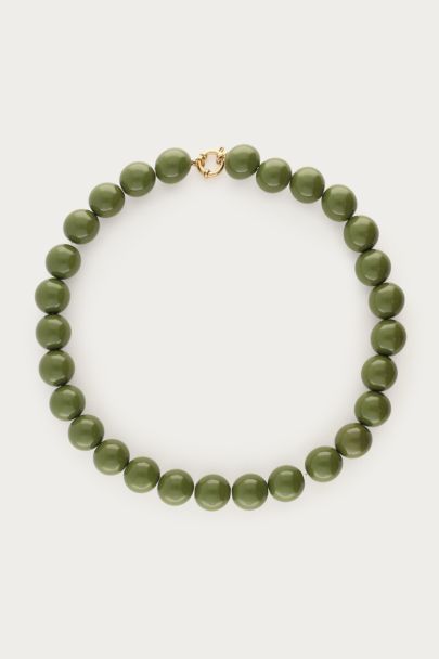 Statement ketting met groene kralen