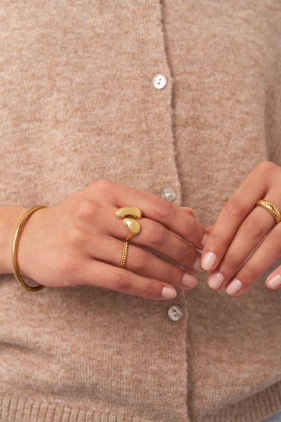 Bague maxi cœur brisé