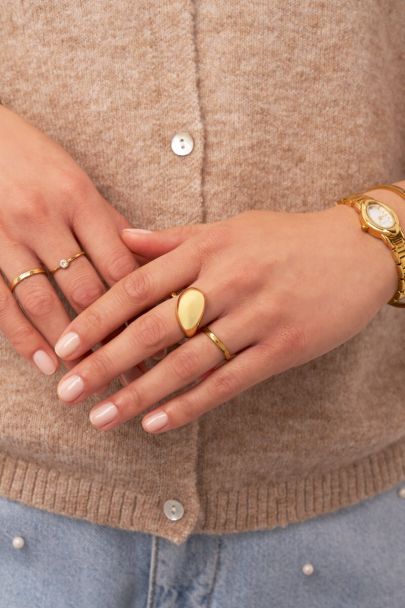 Statement ring open druppel