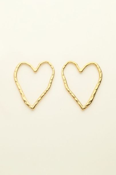 Statement studs with large open heart