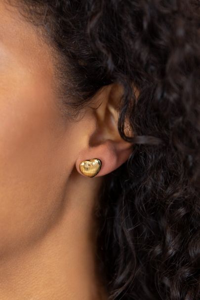 Ohrstecker Herz mit Streifen