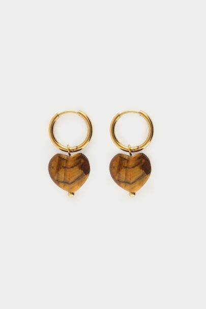 Boucles d'oreilles Sunrocks c&oelig;ur marron