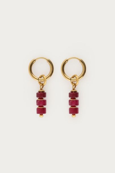 Boucles d'oreilles Sunrocks perles fantaisie bordeaux