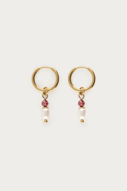 Boucles d'oreilles Sunrocks perles naturelles et perles fantaisie roses