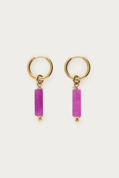 Boucles d'oreilles Sunrocks perles fantaisie fuchsia