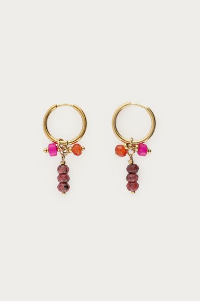 Boucles d'oreilles Sunrcoks avec pierres violettes et orange