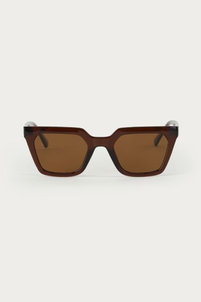 The Grace braune viereckige Sonnenbrille