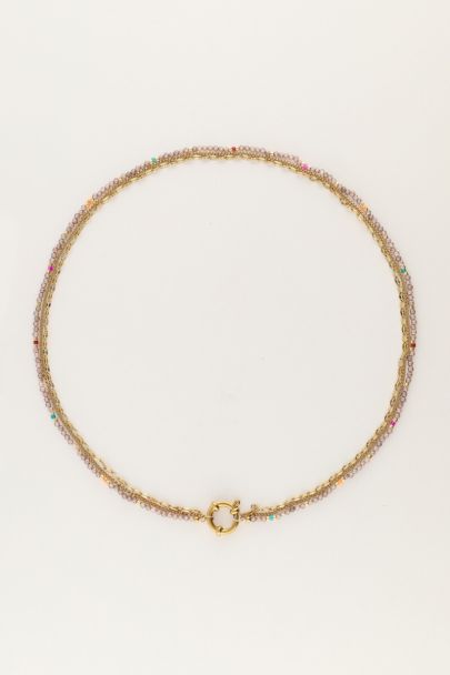 Sunrocks triple necklace with taupe beads