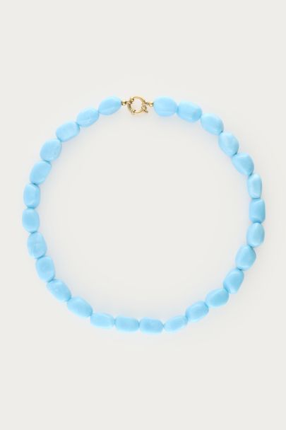 Tropical blauwe kralen ketting