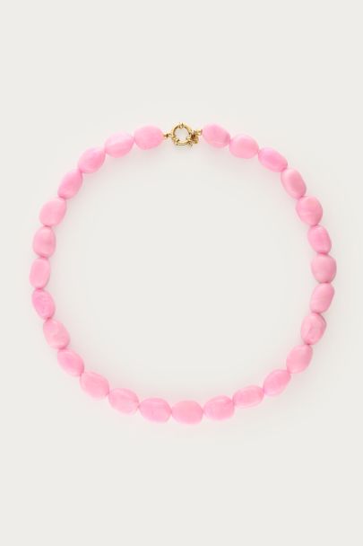 Tropical roze kralen ketting