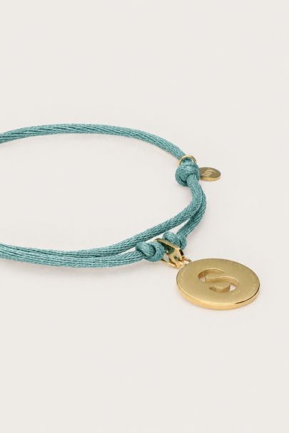 Bracelet cordon turquoise aspect satin