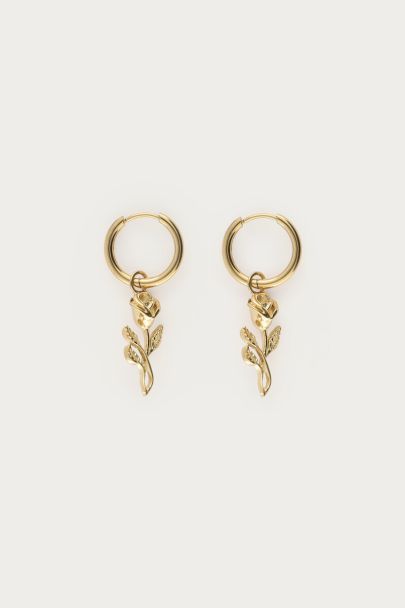 Vintage Ohrringe mit flacher Minirose